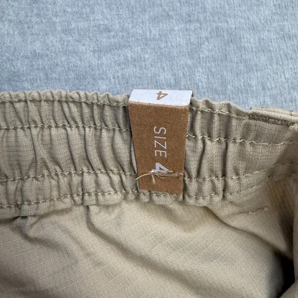 Prana Pants Women 4 Beige Palisades Ripstop Utility Cargo Elastic Waist Hike NEW - Picture 3 of 11